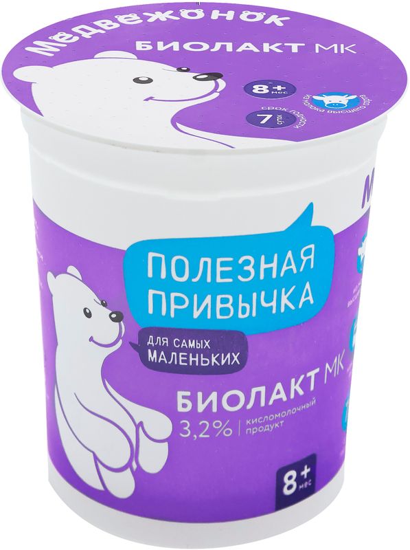 

Биолакт Медвежонок с 12 месяцев 3.2% 180 г