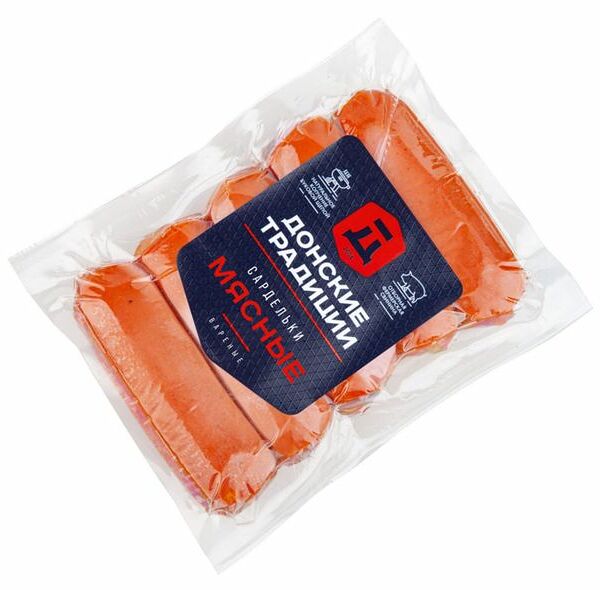 Сардельки варёные Донские Традиции Мясные категория Б, 500г