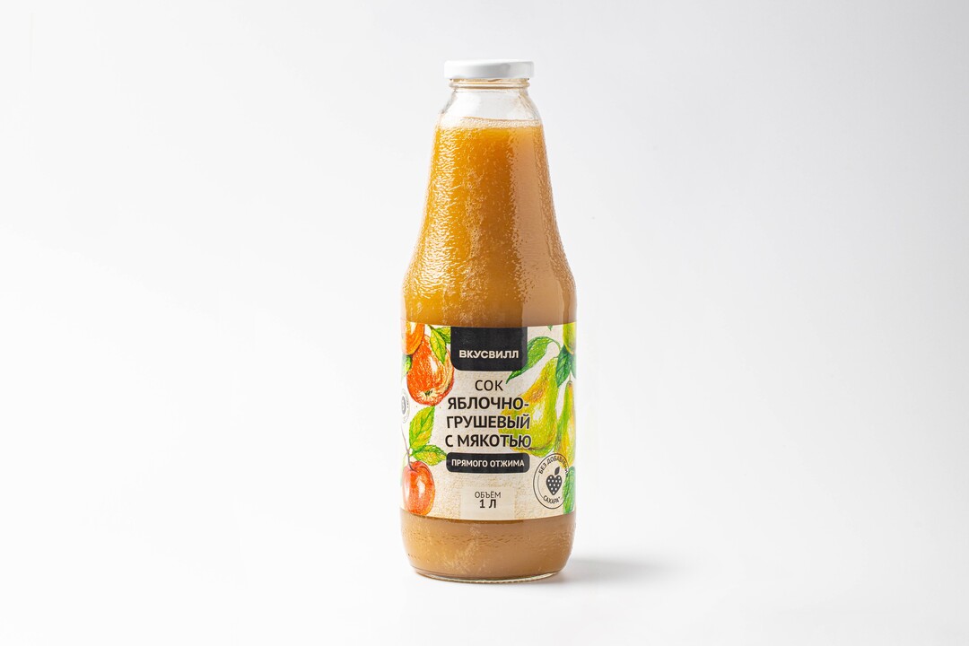 

Сок ВкусВилл яблоко-груша с мякотью 1 л