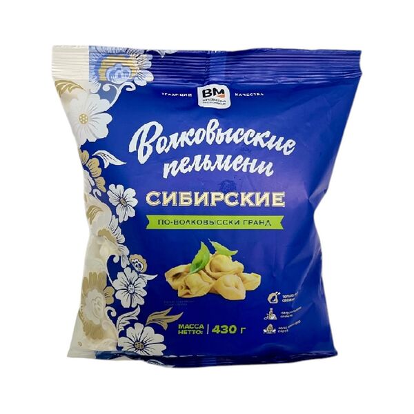Пельмени заморож мясн кат В Сибирские по-Волковысски гранд 430г