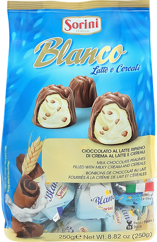 Конфеты Sorini Blanco пралине с молочным кремом и злаками 250 г