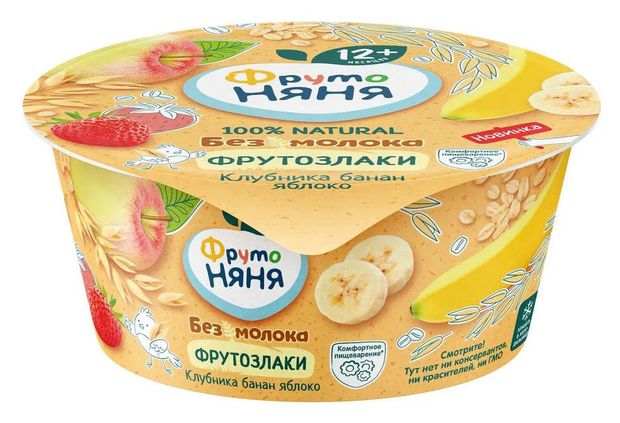 

Десерт ФрутоНяня овсяный клубника-банан-яблоко 140 г