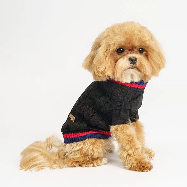 Свитер Rurri с воротником для кошек и собак черный S