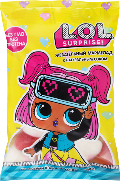 

Жевательный мармелад LOL Surprise! сердечки 70 г