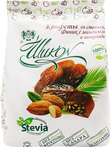 

Конфеты Шикон Финик с миндалем без сахара в шоколаде 150 г