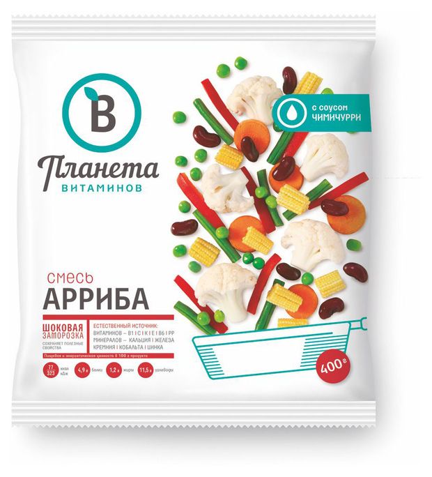 

Смесь Планета Витаминов Арриба овощная замороженная 400 г