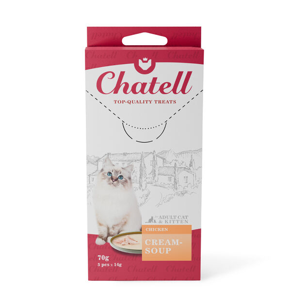 Лакомство для кошек Chatell Крем-суп с курицей 5 шт 70 г
