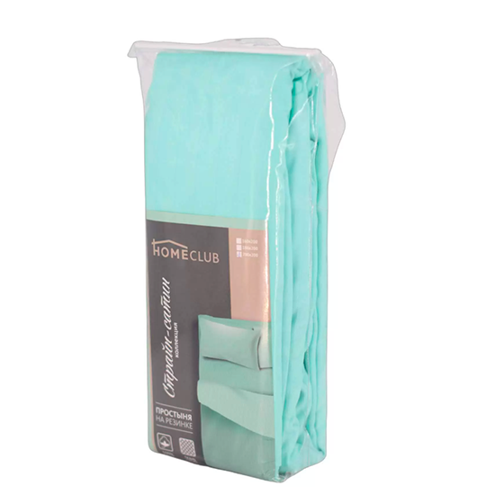 

Простыня Homeclub мятный, страйп-сатин 200x220 см