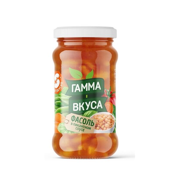 Фасоль в пикантном соусе стерил ТО-0,475 500г Гамма вкуса