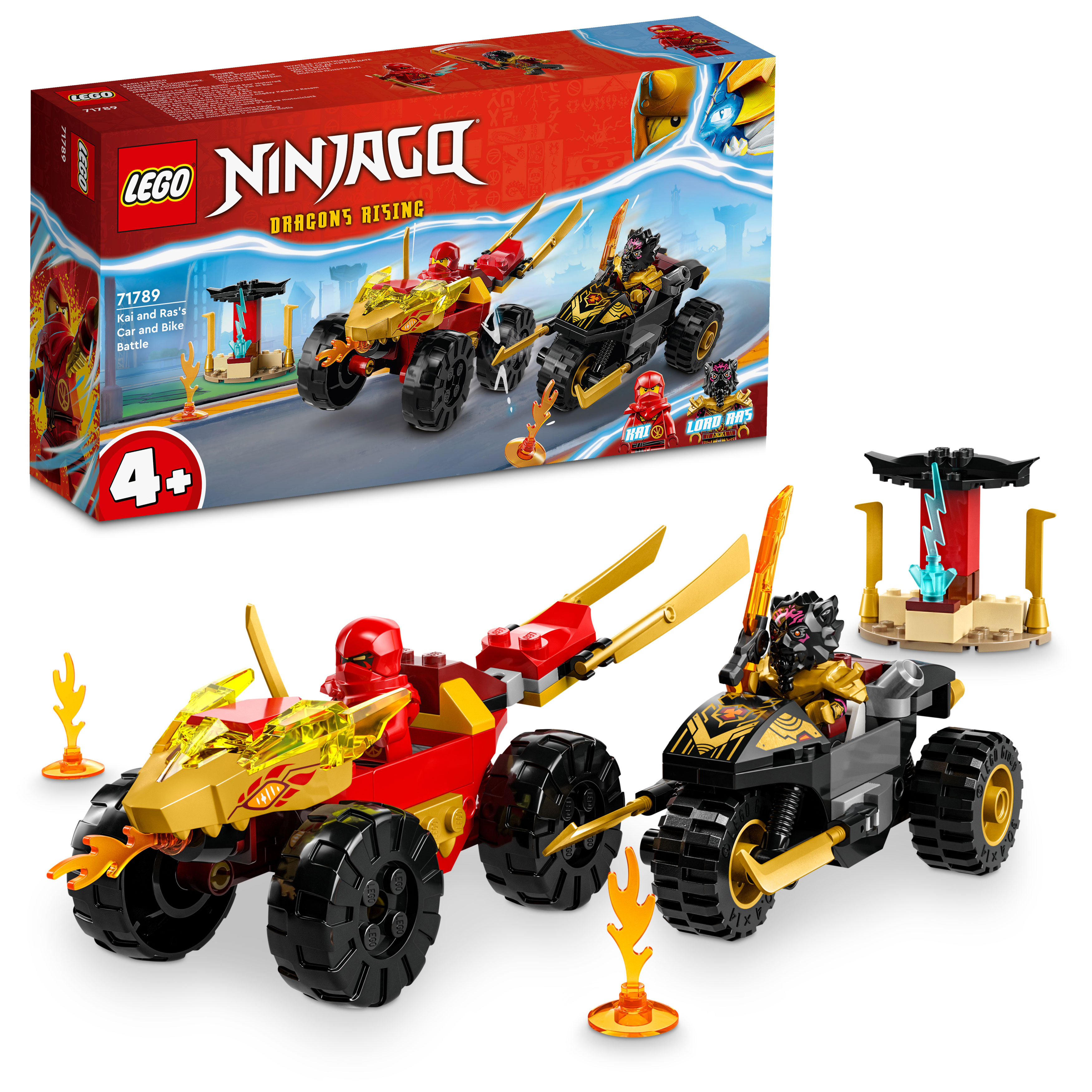 

Конструктор Lego Ninjago Кай и Рас Битва на машине и мотоцикле 103 деталей арт. 71789