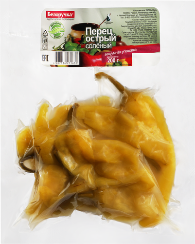

Перец Белоручка острый соленый 200 г