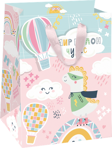 

Пакет подарочный Kids 14х19х11см, с блестками, в ассортименте