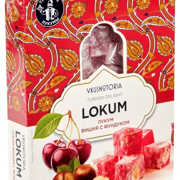 Лукум Vkusnotoria с фундуком и вкусом вишни 100 г