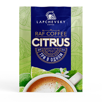 

Кофейный напиток Lapchevsky Coffee Raf Citrus растворимый 3 в 1 саше 20 г