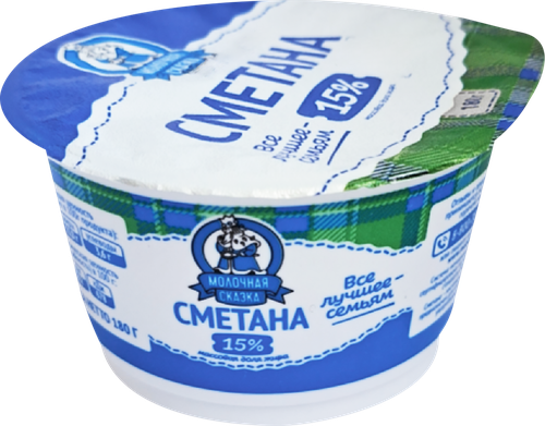 

Сметана Молочная сказка 15% без змж 180 г