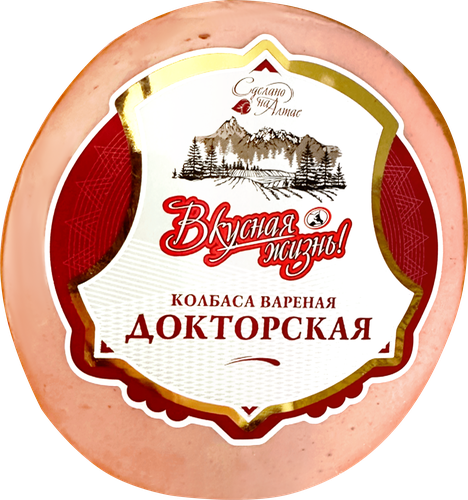 

Колбаса Вкусная жизнь Докторская вареная синюга в/у вес