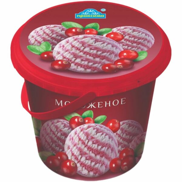 Мороженое Проксима ведерко сливочное ванильное с клюквой 480 г
