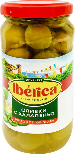 

Оливки Iberica с халапеньо 235 г