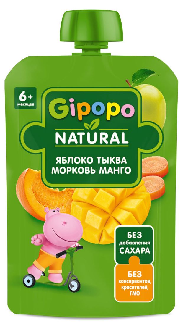 

Пюре фруктово-овощное Gipopo яблоко тыква морковь манго 90 г
