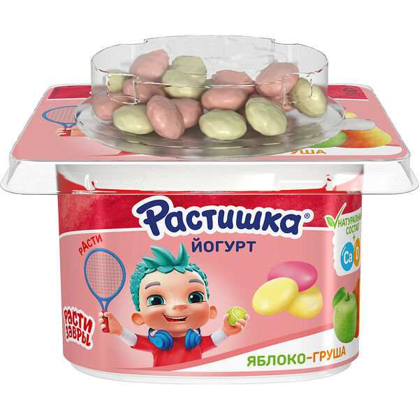 Йогурт Растишка с яблоком, грушей и печеньем 3% 118 г