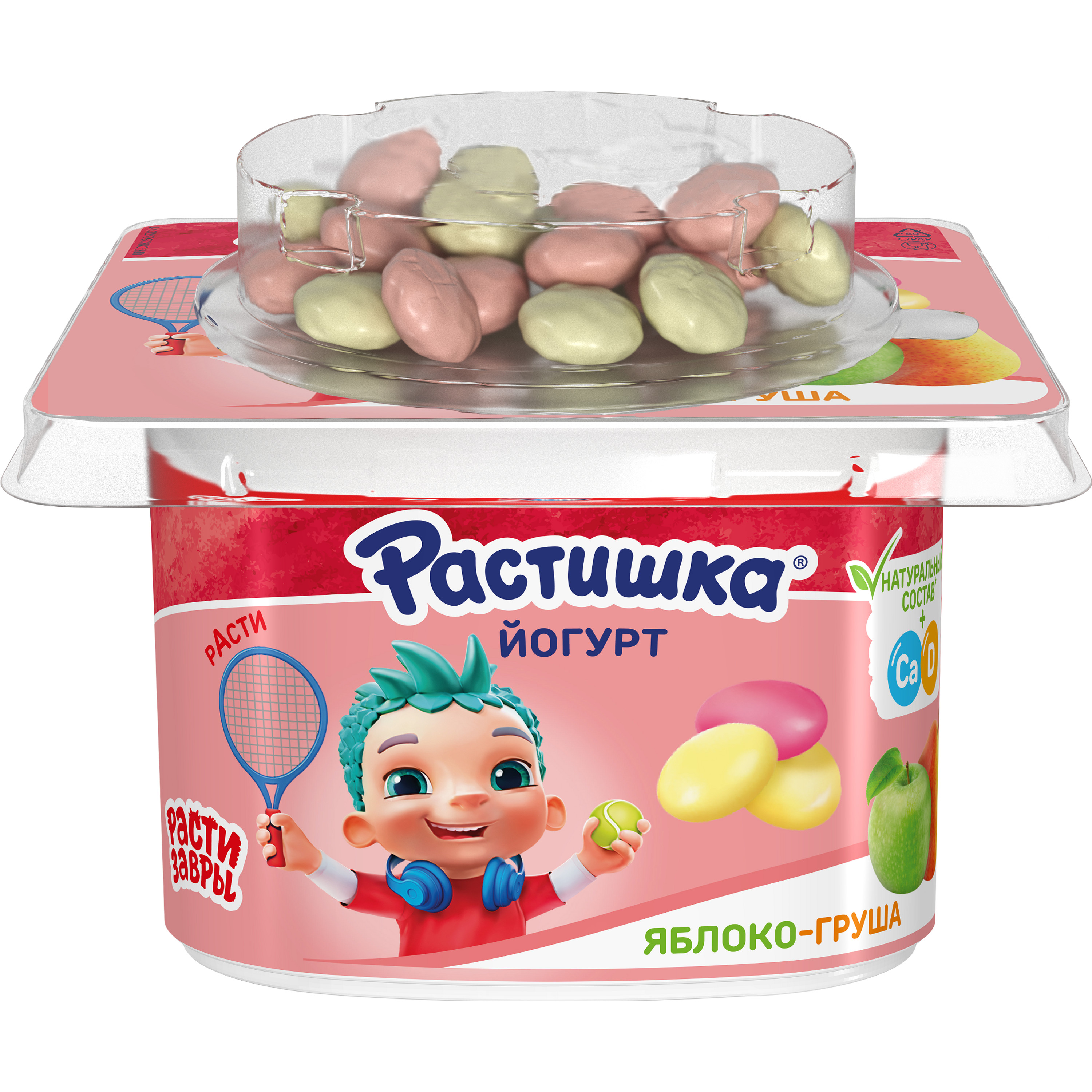 

Йогурт Растишка с яблоком, грушей и печеньем 3% 118 г