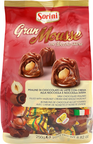 

Конфеты Sorini Gran Mousse Пралине с ореховым кремом и цельным лесным орехом 250 г