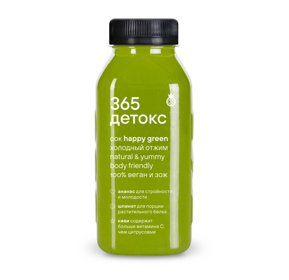 

Сок 365 detox холодного отжима HAPPY GREEN 300 мл