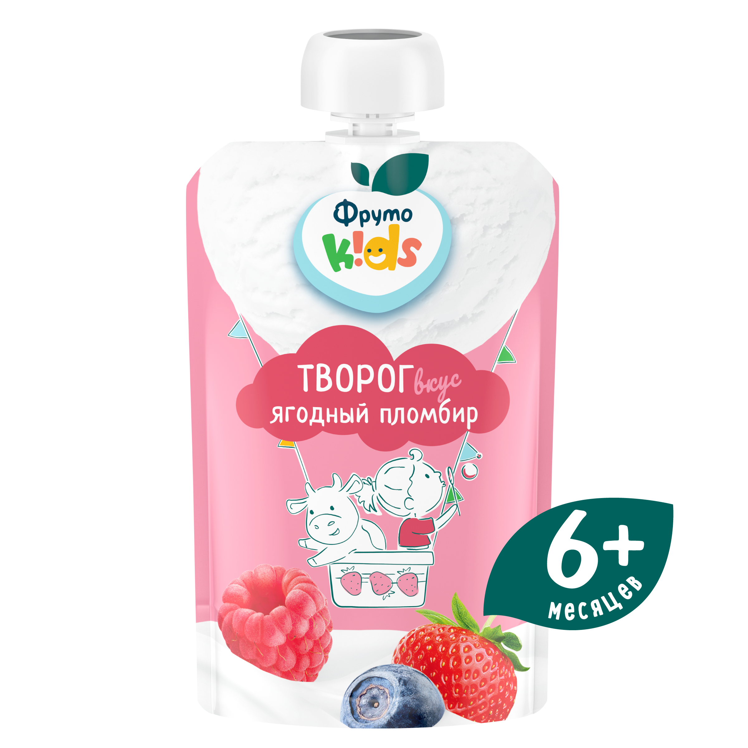

Творог ФрутоKids со вкусом ягодного пломбира для детей с 6 месяцев 4.2% БЗМЖ 90 г