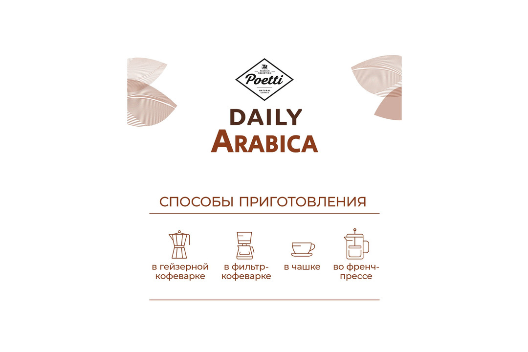 

Кофе молотый Poetti Daily Arabica 250 г