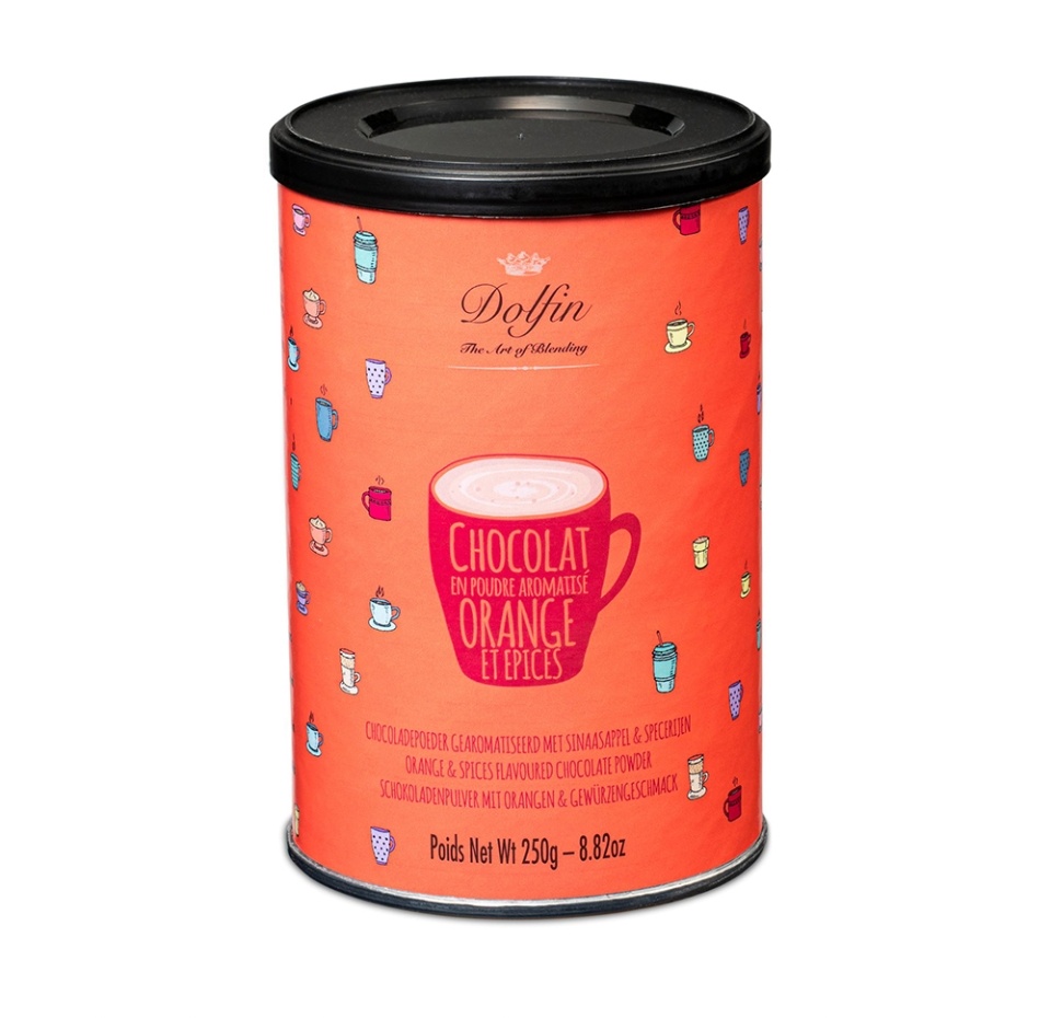 

Какао-напиток Dolfin Горячий шоколад апельсиновый со специями растворимый 250 г