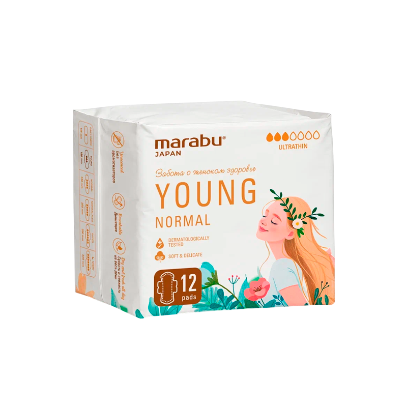 

Прокладки для подростков Marabu Ботаника для молодых (Botanica Young) ультратонкие 3 капель 12 шт.