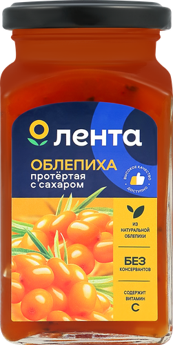 

Облепиха протертая Лента с сахаром