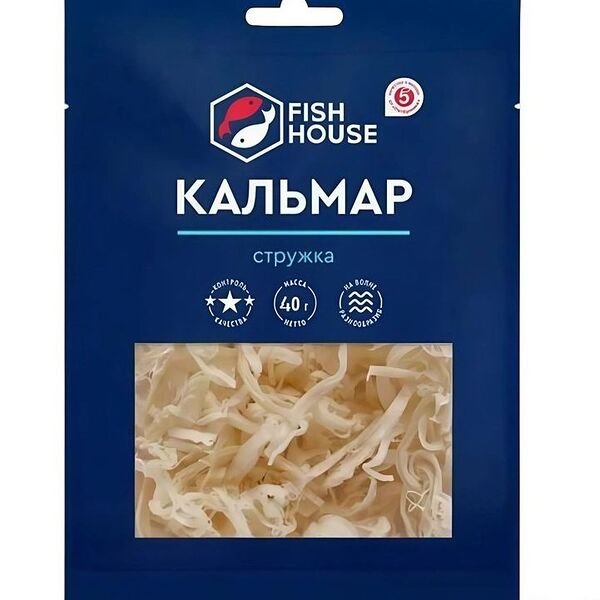 Кальмар Fish House Гигантский стружка сушено-вяленный 40 г