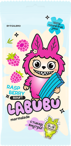 

Жевательный мармелад Labubu Ремешки кислые малина 75 г