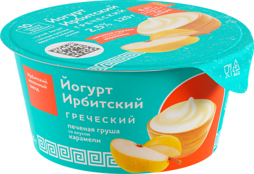 

Йогурт Ирбитский греческий с наполнителем печеная груша со вкусом карамели 2.5% 120 г