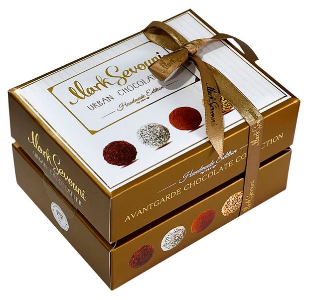 

Набор шоколадных конфет Mark Sevouni Avantgarde сундучок золотой 140 г