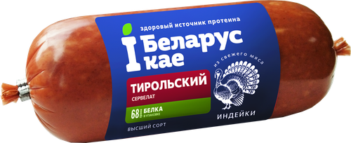 

Колбаса IБеларускае сервелат Тирольский из индейки варено-копченый 400 г