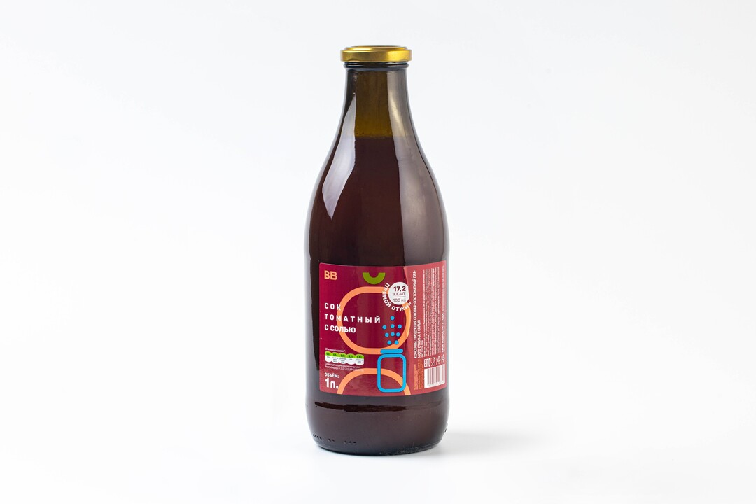 

Сок томатный ВкусВилл прямого отжима с солью 1 л