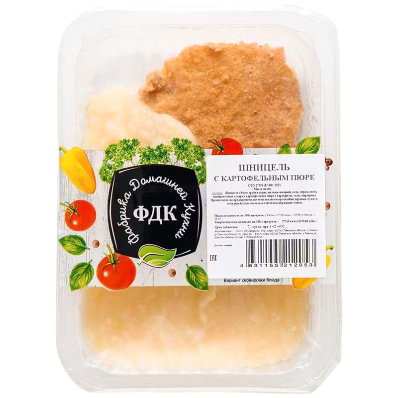

Шницель Фабрика домашней кухни куриный с картофельным пюре 250 г