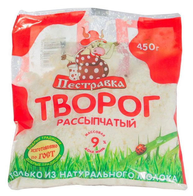 

Творог Пестравка 9% рассыпчатый, 450г