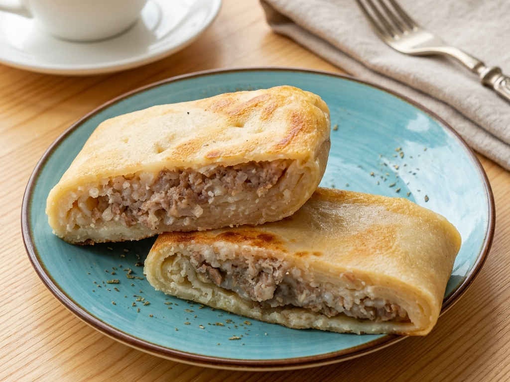 Блин с говяжьим фаршем и рисом