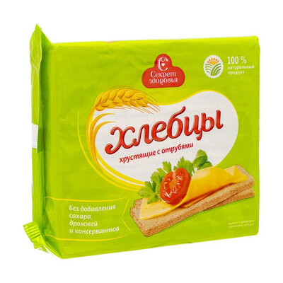 Хлебцы хрустящие с отрубями, Секрет здоровья,  130 г