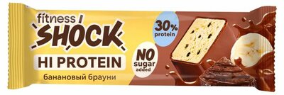 Батончик протеиновый ФитнесШок (FitnesShock) Привет Протеин (Hi Protein) Банановый брауни глазированный 40 г