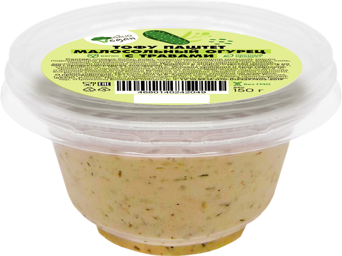 

Тофу Regalio Vegan паштет малосольный огурец с травами 150 г