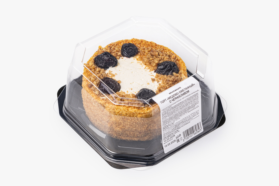 

Торт ВкусВилл Медово-сметанный с черносливом 500 г