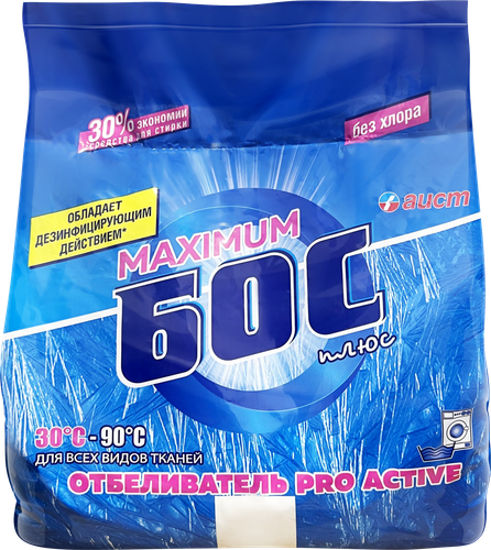 

Отбеливатель Бос Плюс Maximum кислородосодержащий для всех видов тканей 1.5 кг