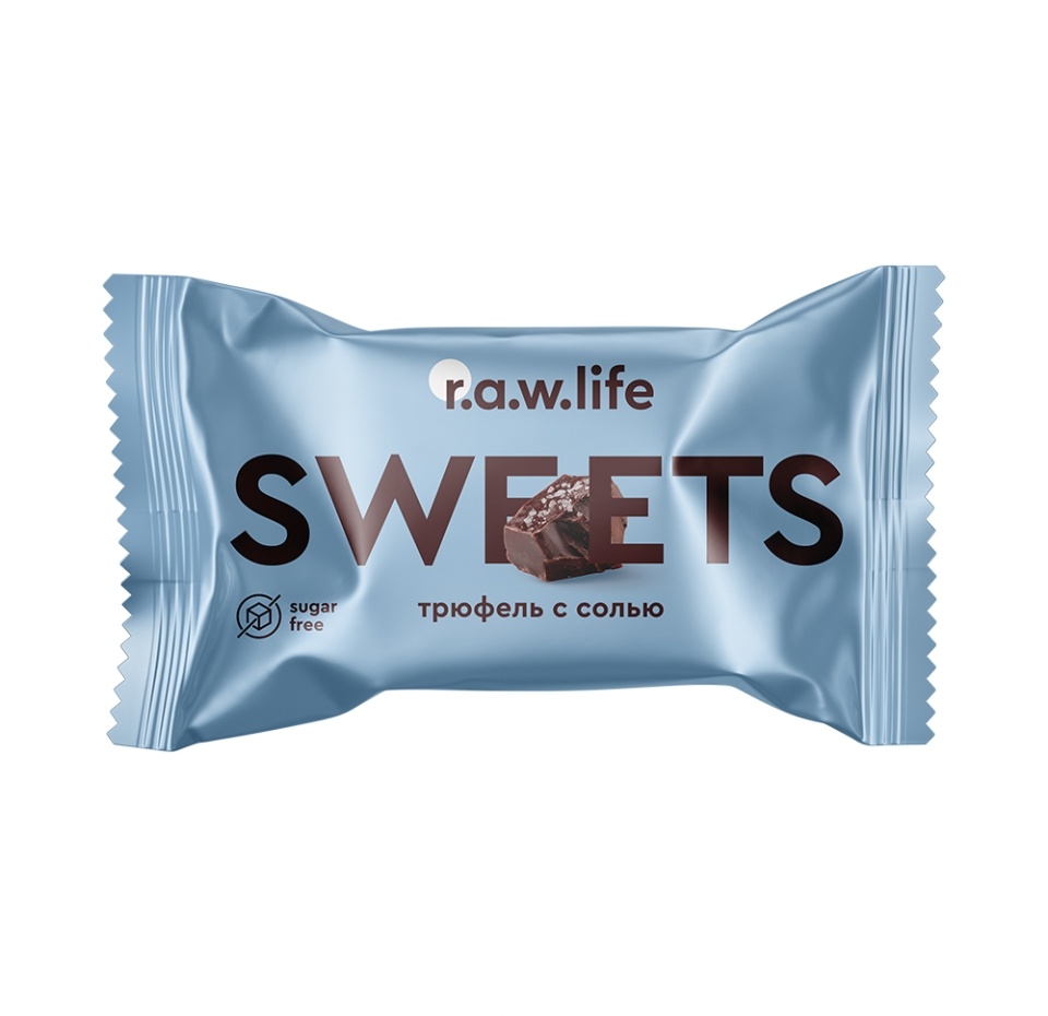 

Конфета шоколадно-фруктовая R.A.W.Life Sweets Трюфель с солью 17 г