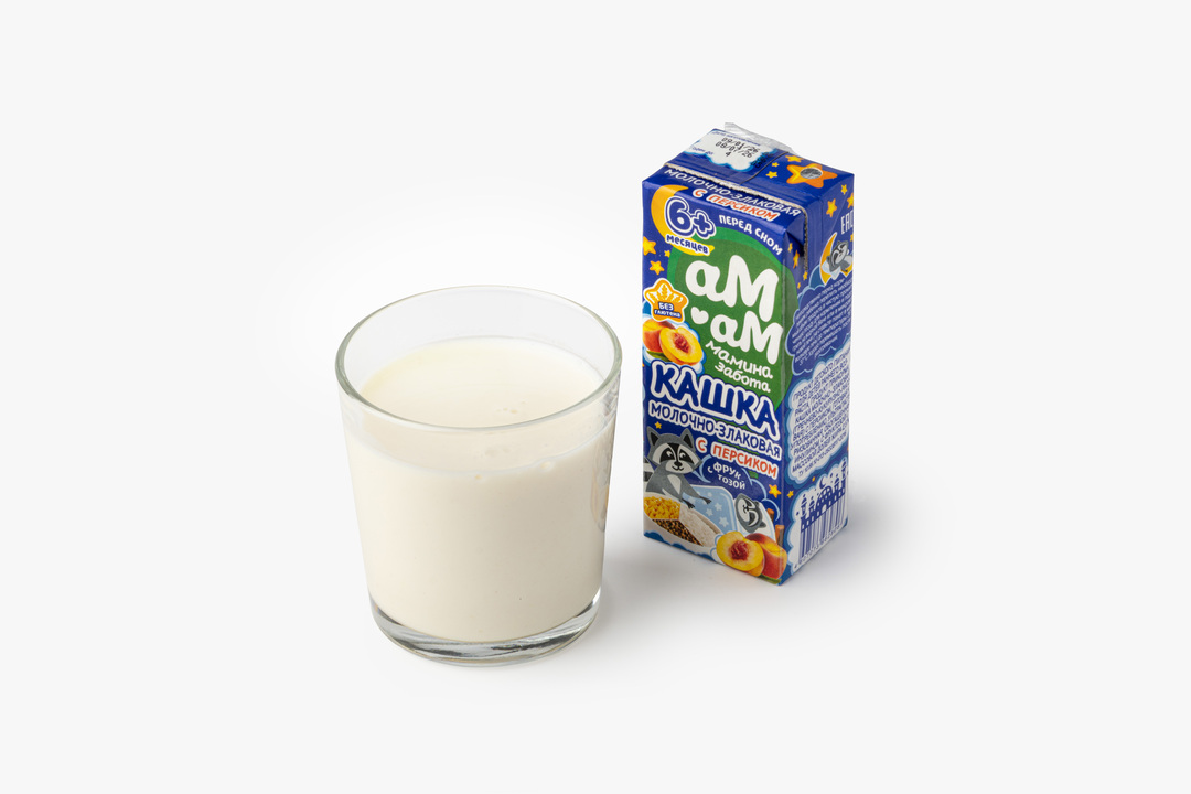 

Кашка детская Ам-Ам Мамина забота молочно-злаковая с персиком 210 г