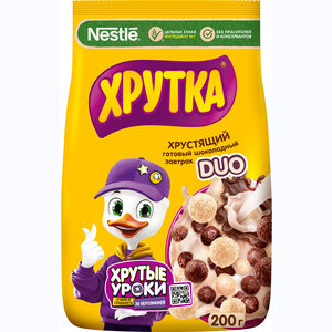 Готовый завтрак Nestle хрутка duo шоколадный обогащ кальцием 200 г