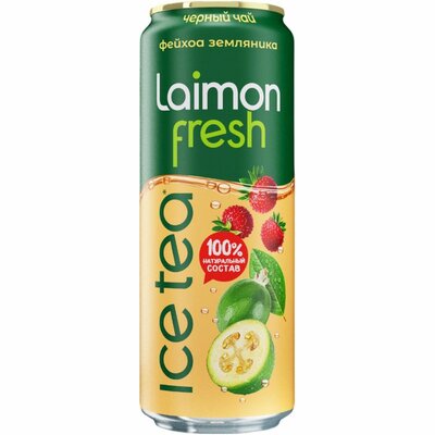 Холодный чай Laimon Fresh фейхоа земляника чёрный 450 мл